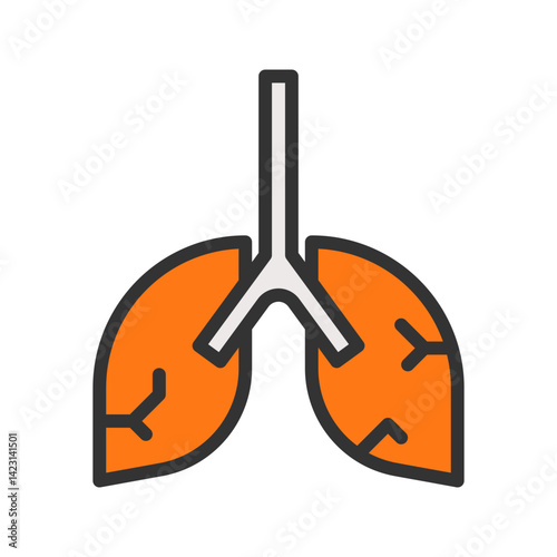 Lungs icon vector image. Suitable for mobile apps, web apps and print media.