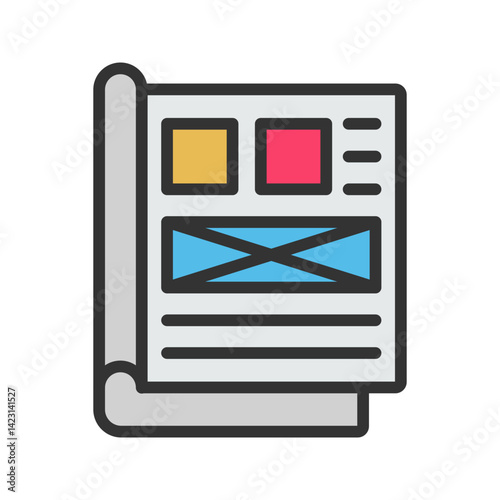 Magazine icon vector image. Suitable for mobile apps, web apps and print media.