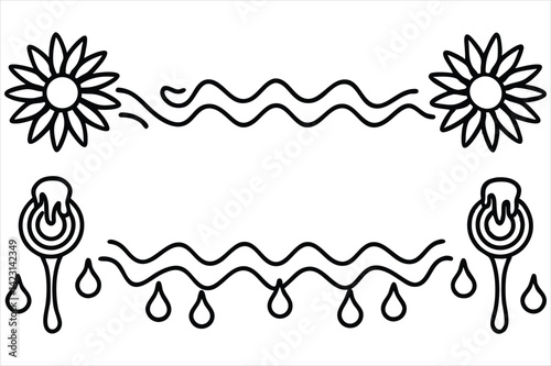 summer border design with one open side, ideal for stationery or journal pages