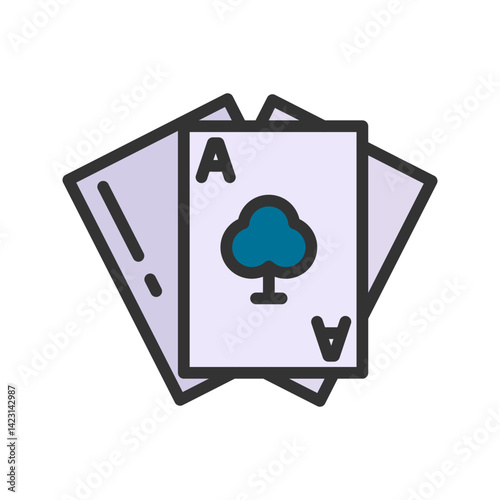 Playing Cards icon vector image. Suitable for mobile apps, web apps and print media.