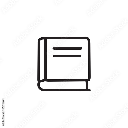 vector illustration of book elements in one line style