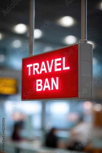 A bright red sign displays the words 