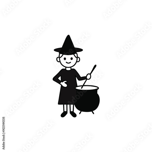 witch with broom
