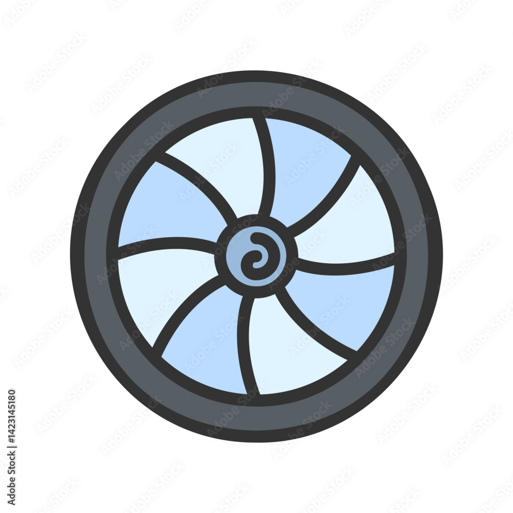 Fototapeta premium Turbine icon vector image. Suitable for mobile apps, web apps and print media.