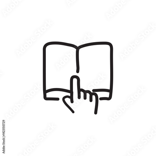 vector illustration of book elements in one line style
