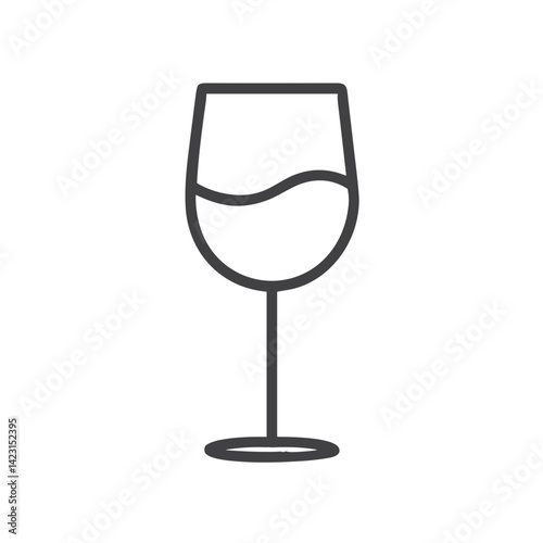 Wine Glass Icon for Restaurant Menus, Beverage Lists, Winery Websites, Event Planning, and Hospitality Industry Design Materials