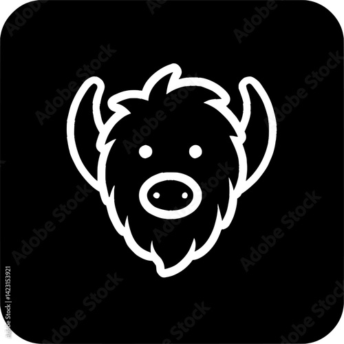 White Yik Yak logo outline on black rounded square background.