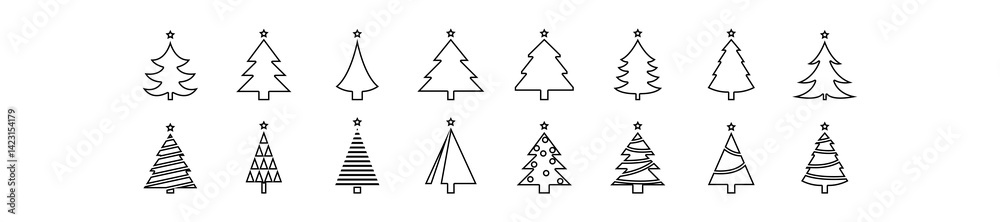 Christmas tree icon. Pine icon set. Fir tree Christmas tree icon. Pine icon set. Fir tree