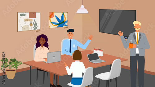 Business Team Collaboration in Meeting
