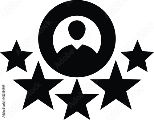 Five Star Rating Icon User Profile Avatar