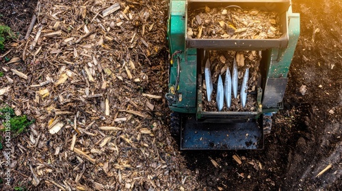 Wallpaper Mural Top-down view of chipper with exposed twin HSS blades ready for work Torontodigital.ca