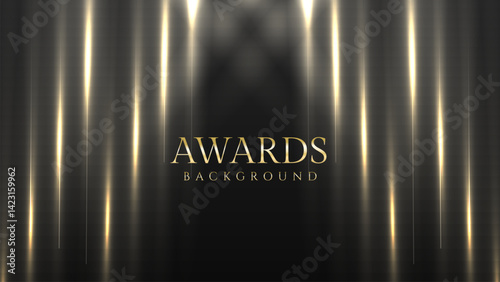 Dramatic Golden Light Beams on Black – Premium Award Show Backdrop