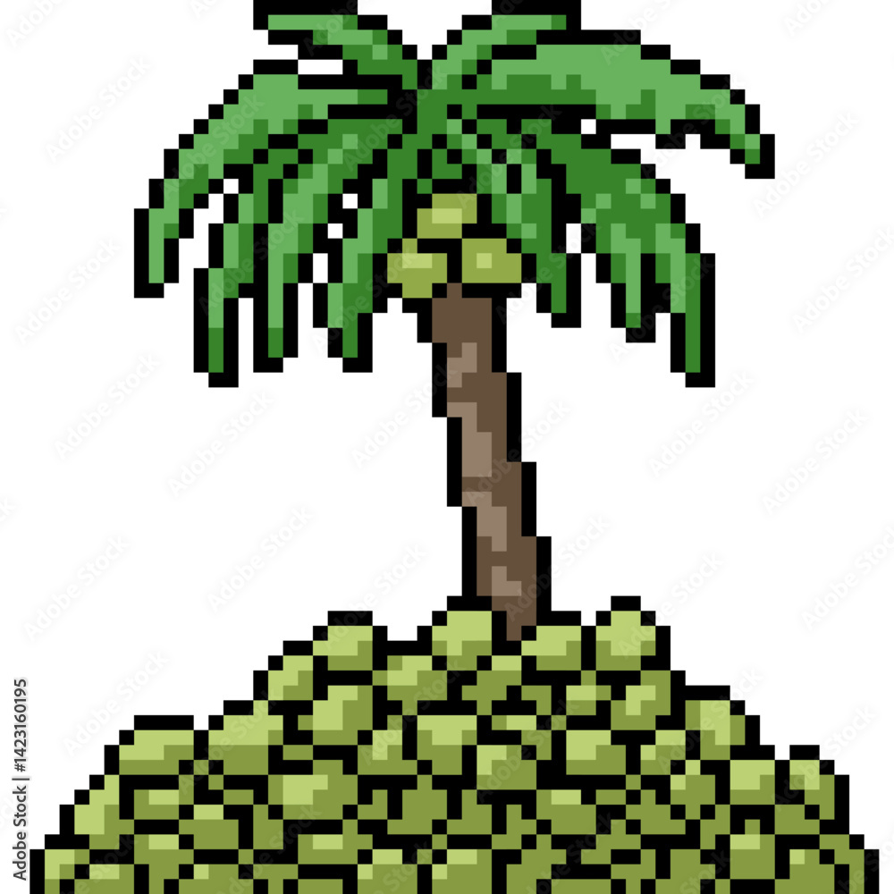 Fototapeta premium pixel art of heap of coconut fruit