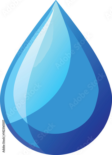 blue water droplet Vector Illustration On Transparent Background