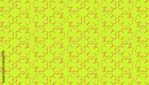 Background or pattern: Brightly colored clover leaves