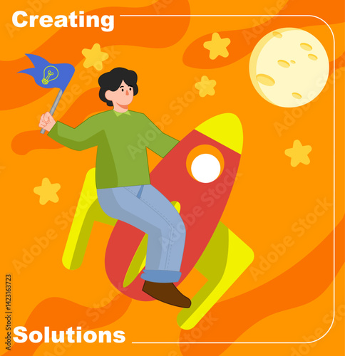 Creating Solution concept illustration