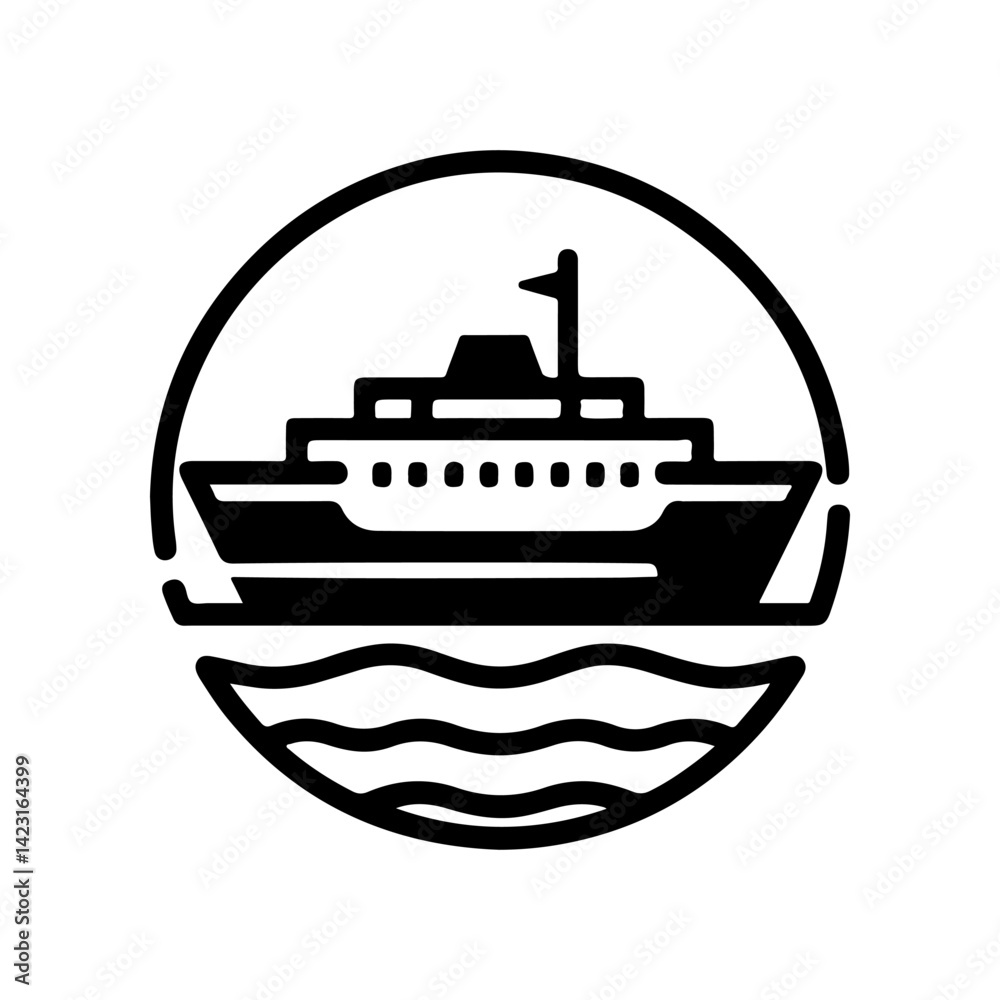 Obraz premium cruise ship vector illustration
