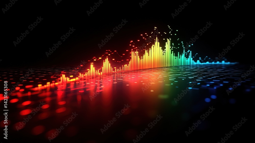 Fototapeta premium Abstract Data Visualization in Rainbow Colors