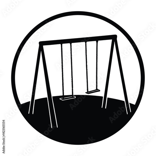 swing silhouette vector isolated