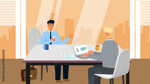 Business Interview Scene in Office