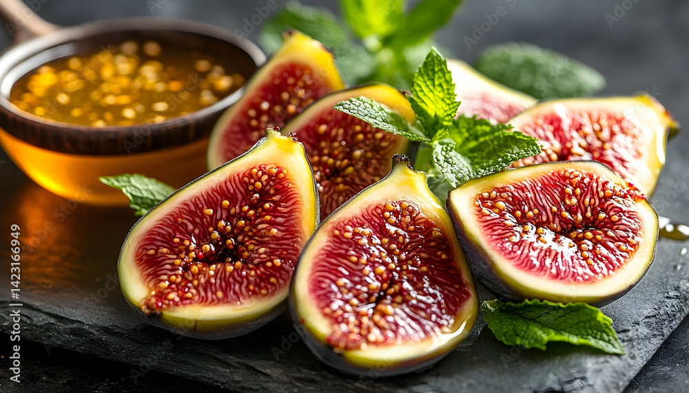 Sliced figs close up food photography Sliced figs close up food photography