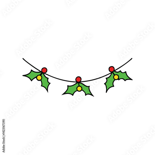 christmas decoration on a clothesline