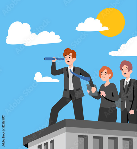 Flat leadership design concept
