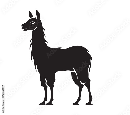 Llama minimalist silhouette design vector art