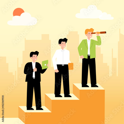 Follow the leader concept illustration