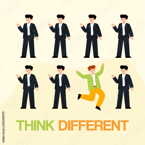 Think different illustration concept