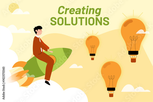 Creating Solution Illustration hand drawn