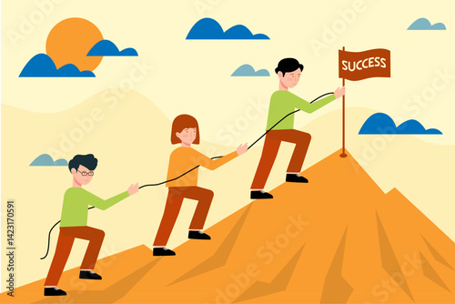 Working together as a team to achieve goals