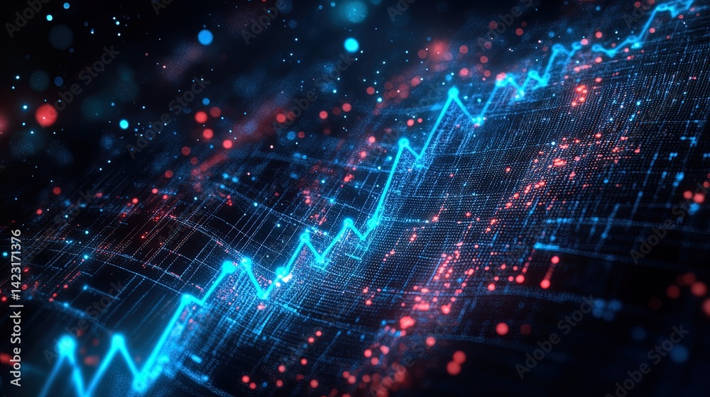 Obraz premium Abstract Digital Financial Data Analysis