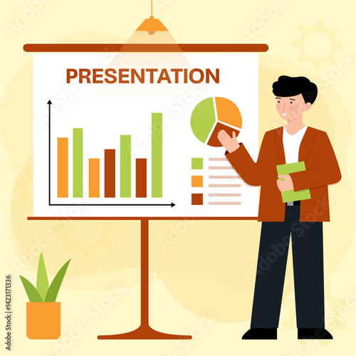 Business presentation illustration concept