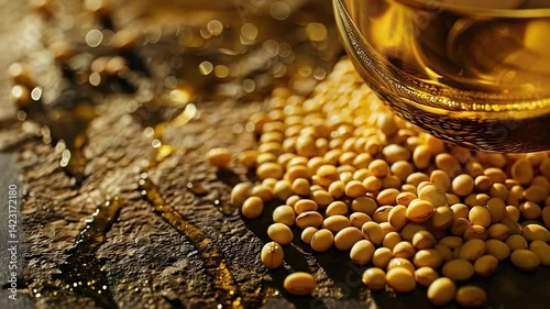 sesame essential oil. Selective focus