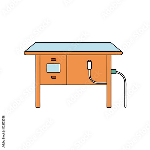 wooden table isolated on white