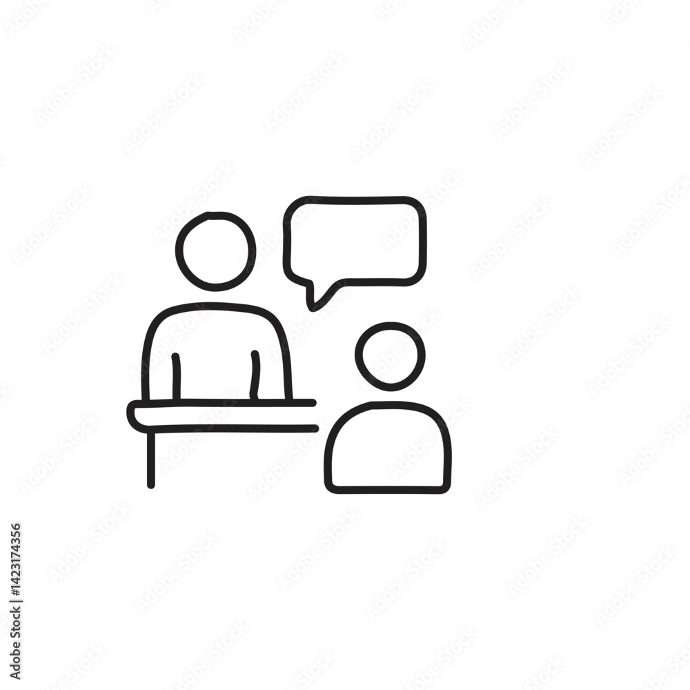 Fototapeta premium vector illustration of meeting icon elements in one line style