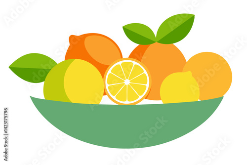 Citrus Delight in a Neatly Arranged Fruit Bowl