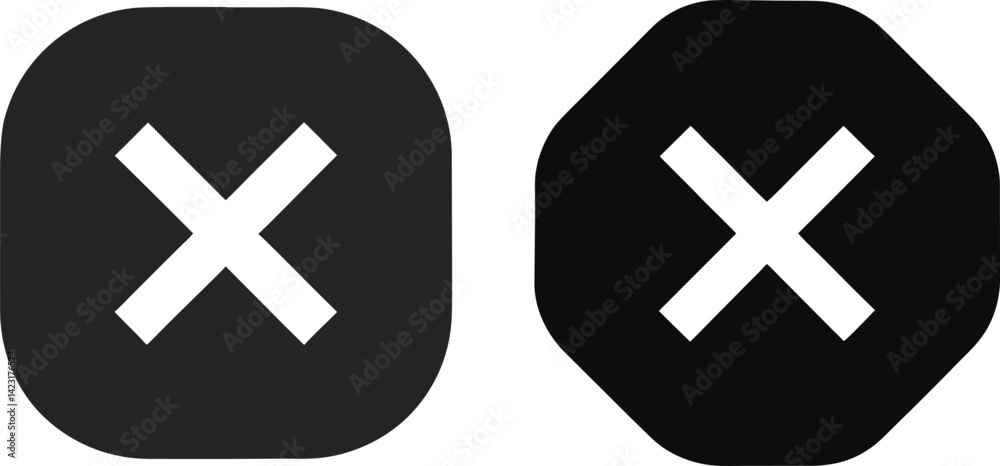 Obraz premium Two variations of a rejection or cancel icon Vector Illustration On Transparent Background