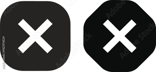 Two variations of a rejection or cancel icon Vector Illustration On Transparent Background
