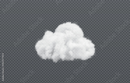 Vector realistic cloud, smoke or fog on isolated transparent background. Cloud png. Smoke png	
