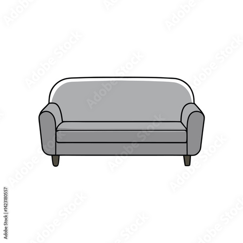black sofa isolated on white background