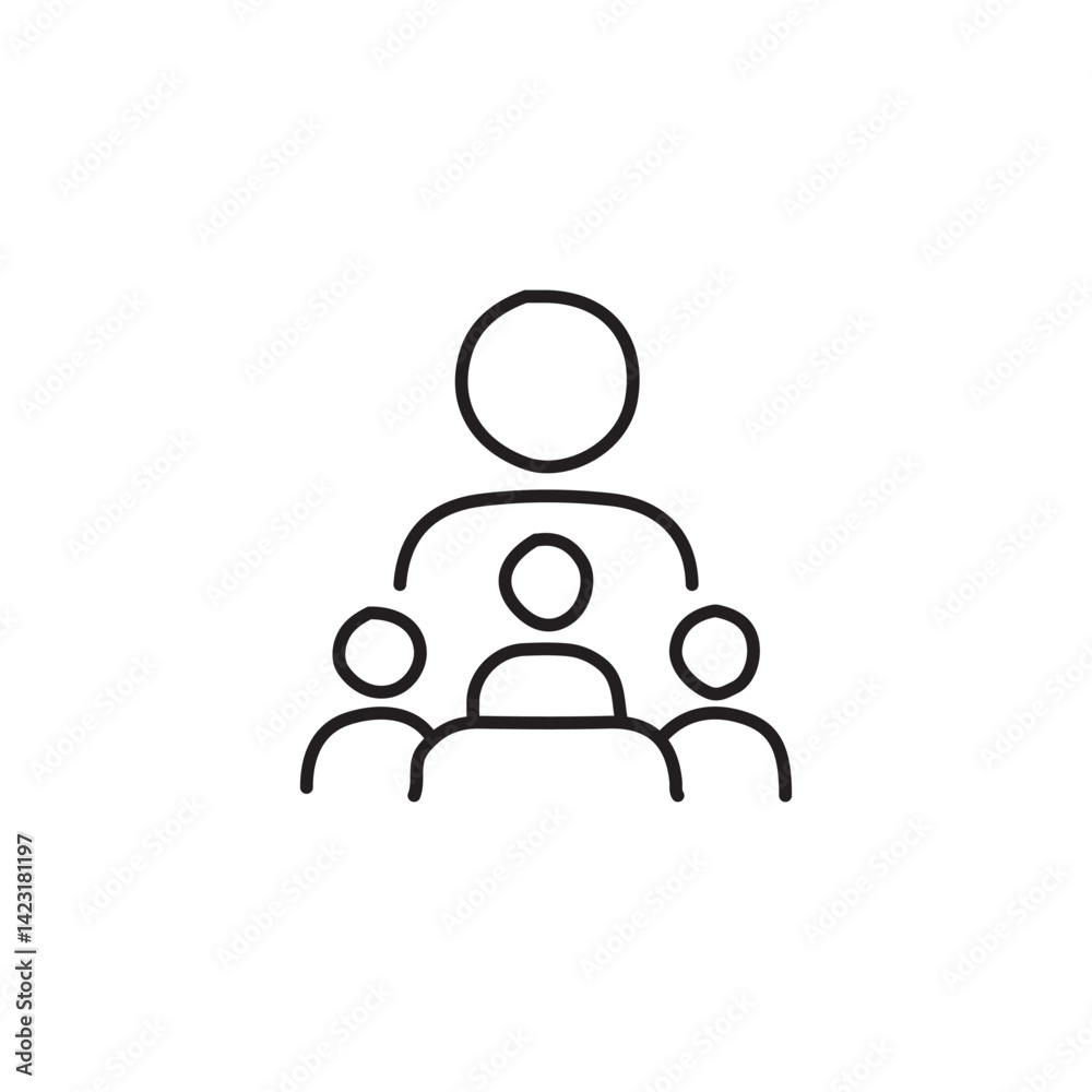vector illustration of meeting icon elements in one line style vector illustration of meeting icon elements in one line style
