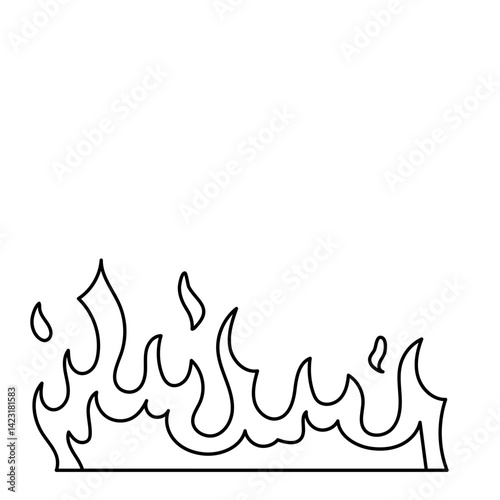 Burning Fire Outline Element