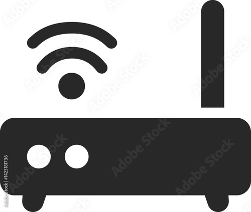 Wi-Fi router icon for wireless technology connection