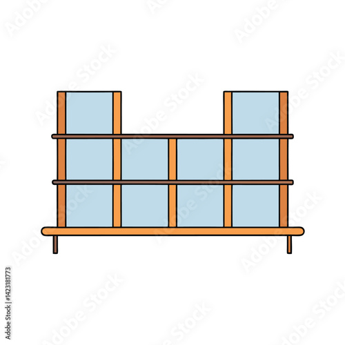 wooden window with wooden shutters