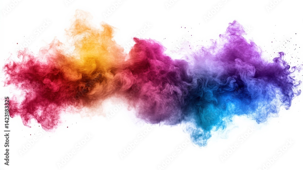 Obraz premium Vibrant Color Smoke Burst on White Background