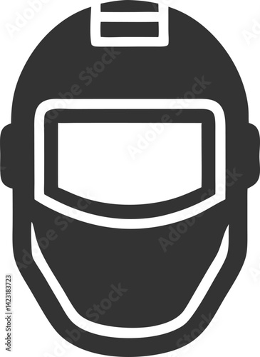 Dark Protective Welding Mask Icon with a Transparent Background Safety Gear
