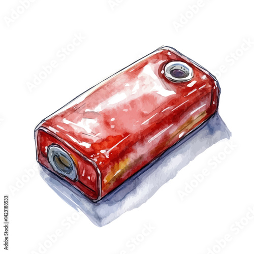 Sealed Emergency Food Ration Bar, vector watercolor illustration, isolated on a white background.