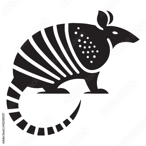 Minimalist wildlife vector featuring bold armadillo silhouette – armadillo silhouette – armadillo vector – armadillo illustration – silhouette of armadillo – armadillo icon

